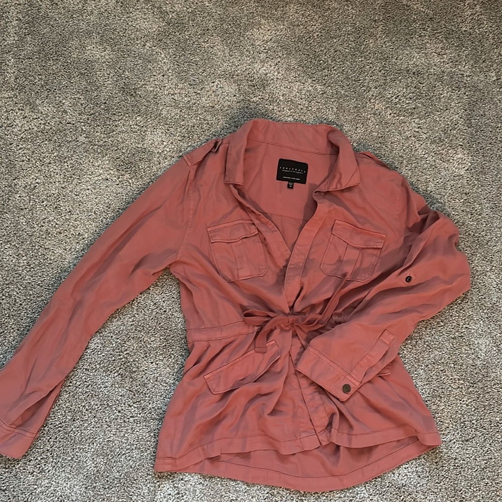 Never worn over shirt. Sanctuary brand. Pink/Taupe color.